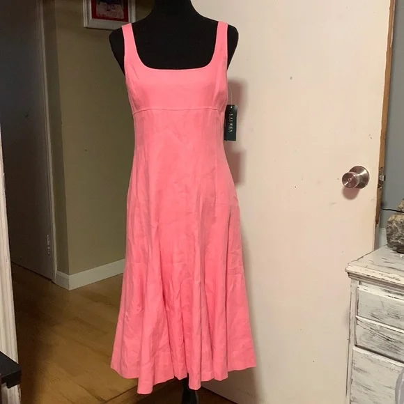 Lauren Ralph Lauren | Dresses | Lauren Ralph Lauren Misses Sleeveless  Fitted Linen Dress Petunia Pink Size 4 | Poshmark